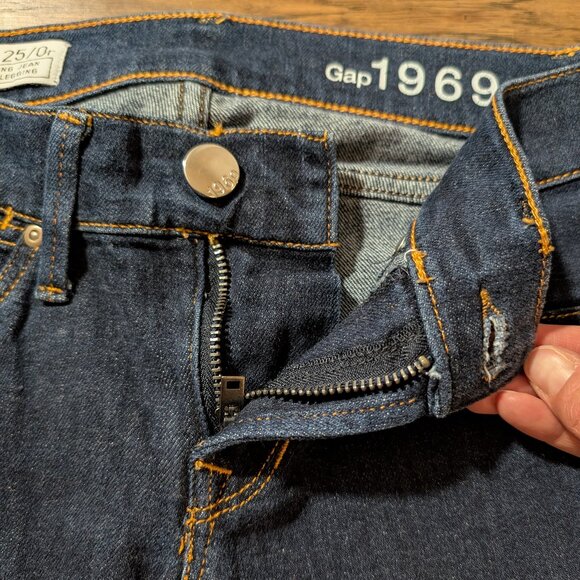 Gap stirrup jeans low rise dark wash denim size 25, 0 regular - Picture 4 of 14